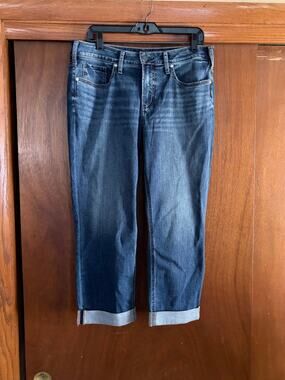 Silver‎ Jeans Suki Capri W34 L23.5 Women's Dark Wash Stretch Denim Jeans
